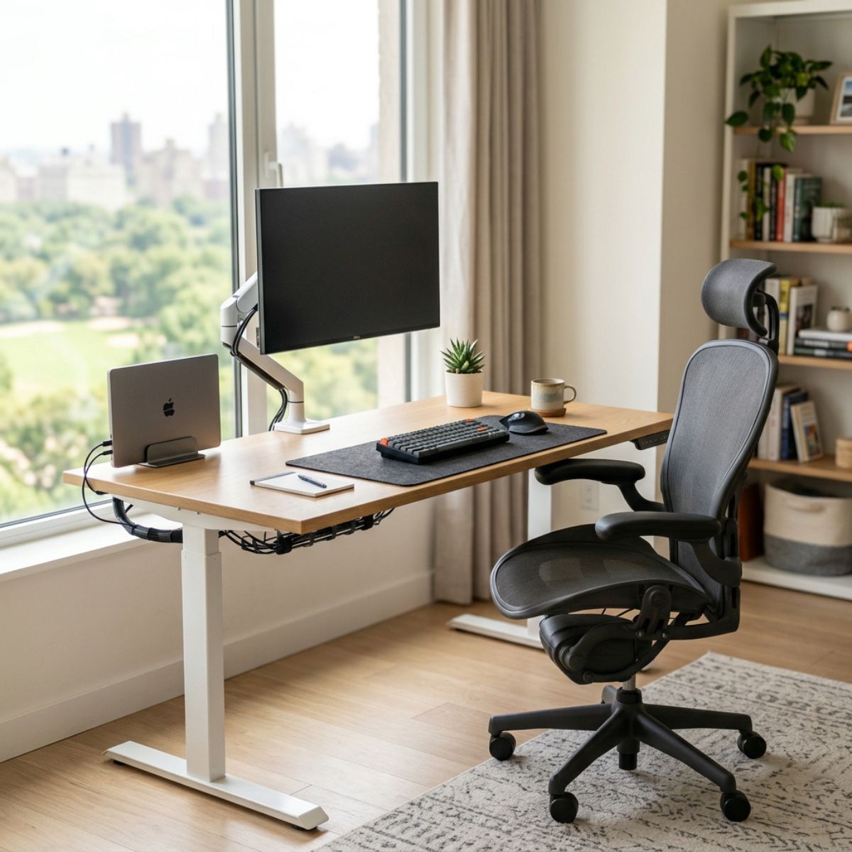 Puesto de trabajo ergonómico renovado para una oficina moderna